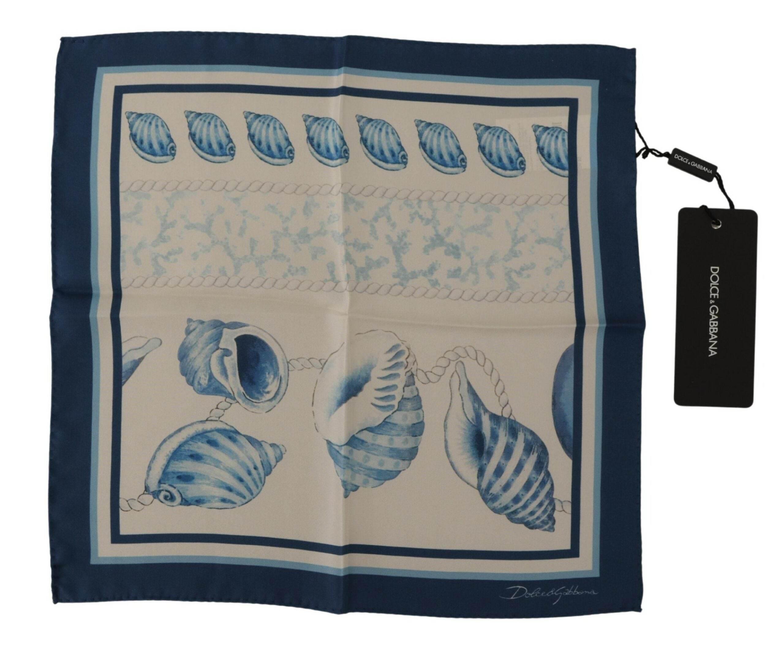 Dolce & Gabbana Elegant Blue Silk Men's Square Scarf - Hilstor