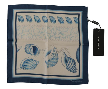 Dolce & Gabbana Elegant Blue Silk Men's Square Scarf - Hilstor
