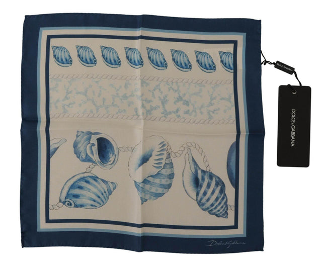 Dolce & Gabbana Elegant Blue Silk Men's Square Scarf - Hilstor