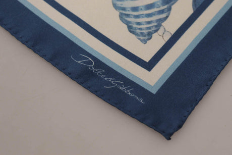 Dolce & Gabbana Elegant Blue Silk Men's Square Scarf - Hilstor
