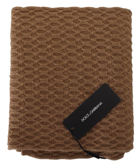 Dolce & Gabbana Elegant Dark Brown Knitted Scarf - Hilstor