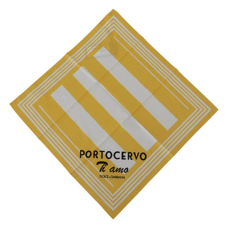 Dolce & Gabbana Elegant Yellow Cotton Square Scarf - Hilstor