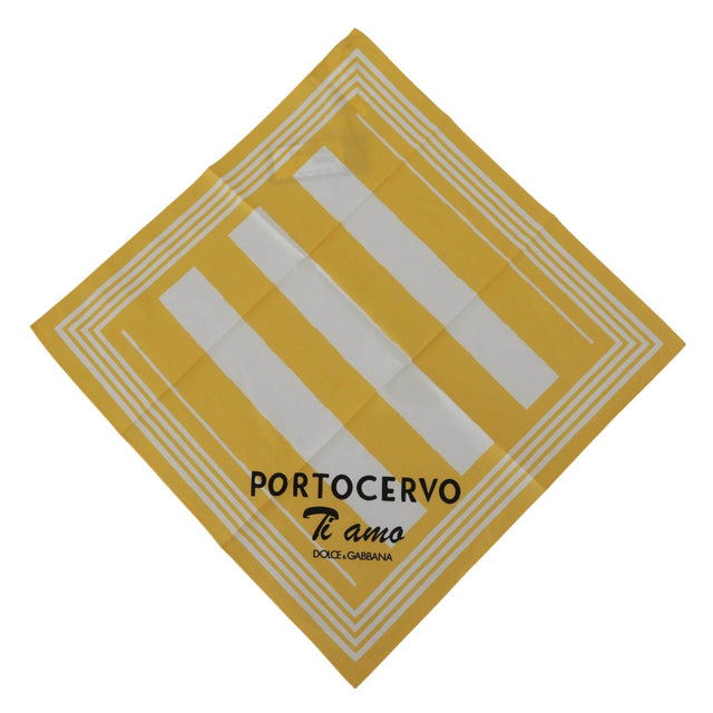 Dolce & Gabbana Elegant Yellow Cotton Square Scarf - Hilstor