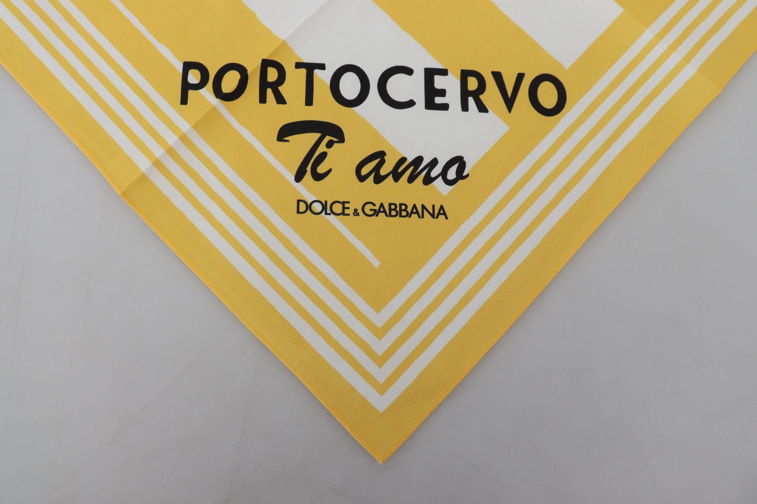 Dolce & Gabbana Elegant Yellow Cotton Square Scarf - Hilstor