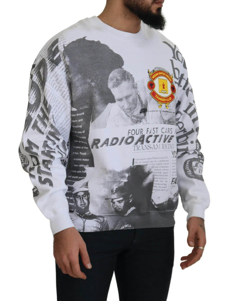 MSGM Elegant White Crewneck Cotton Sweater - Hilstor