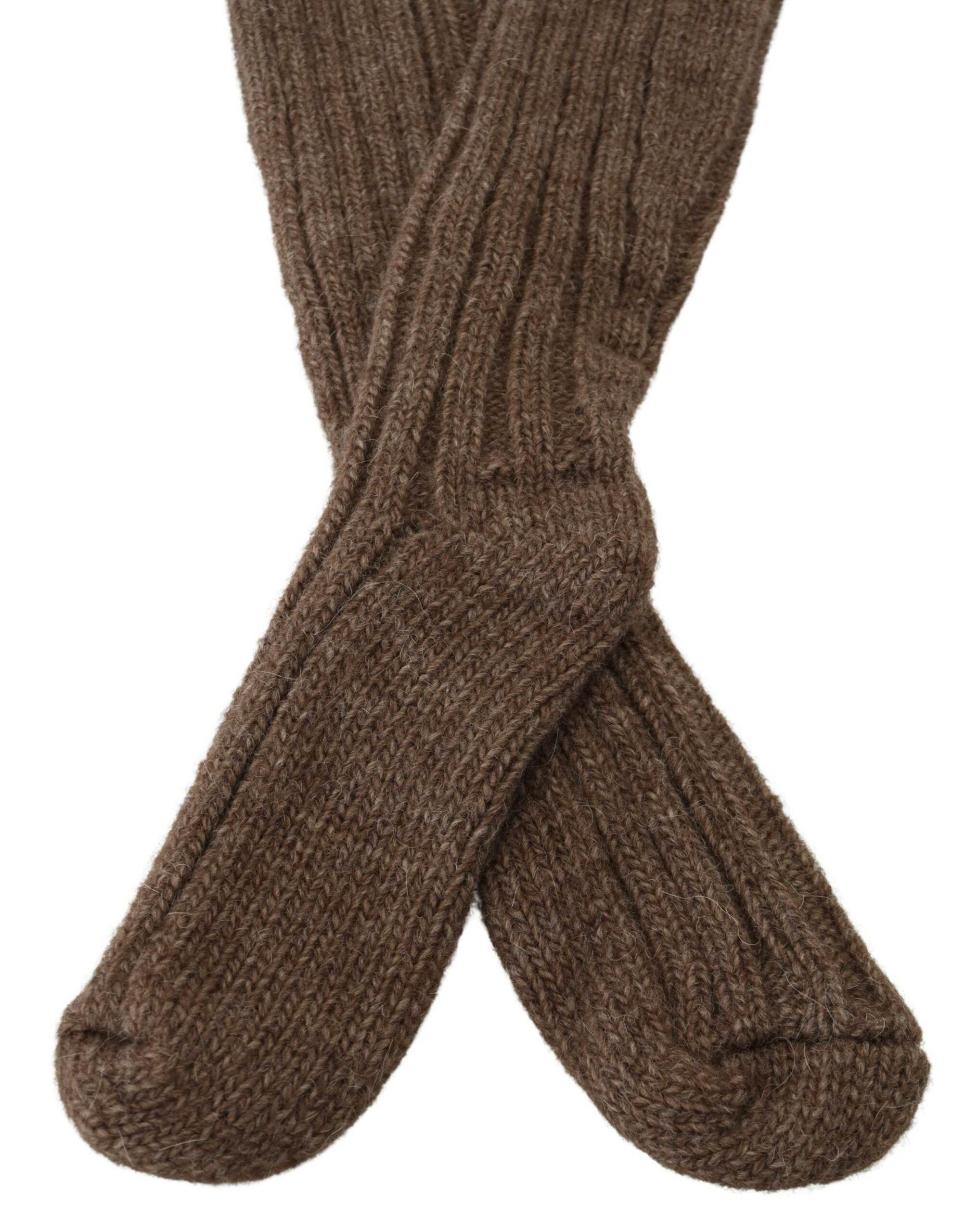 Dolce & Gabbana Chic Brown Wool Blend Over-Calf Socks - Hilstor