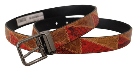 Dolce & Gabbana Multicolor Exotic Vintage Chrome Buckle Belt - Hilstor