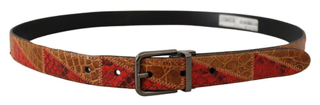 Dolce & Gabbana Multicolor Exotic Vintage Chrome Buckle Belt - Hilstor