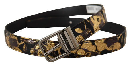 Dolce & Gabbana Multicolor Leather Belt with Black Buckle - Hilstor