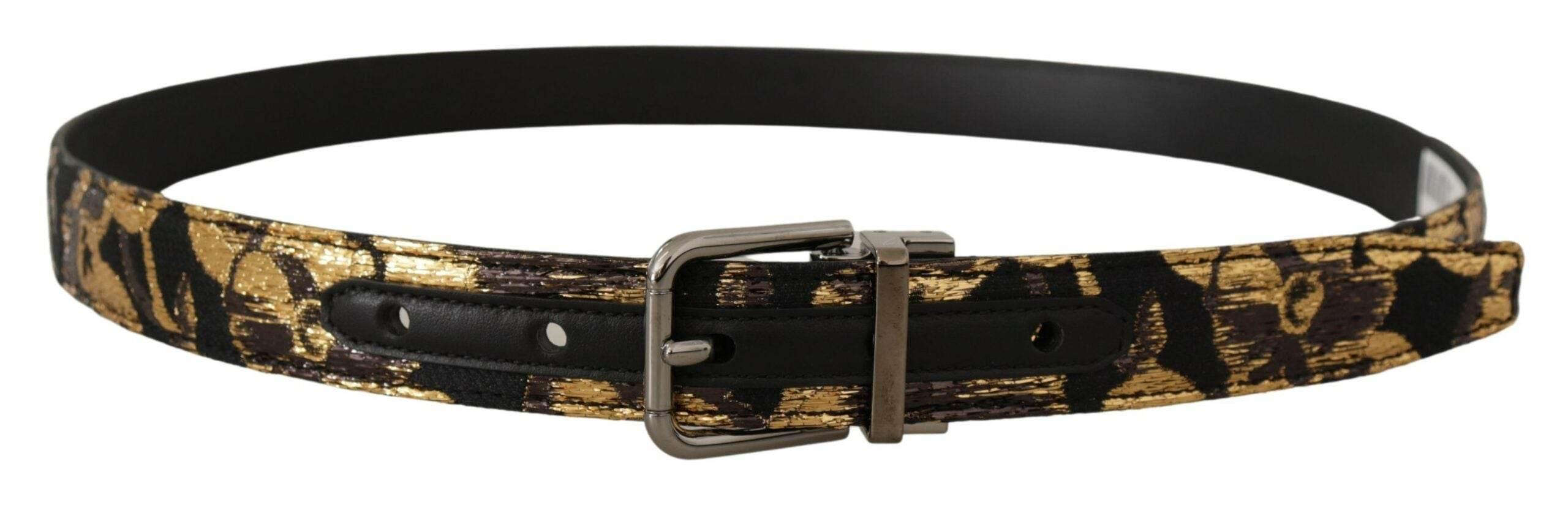Dolce & Gabbana Multicolor Leather Belt with Black Buckle - Hilstor