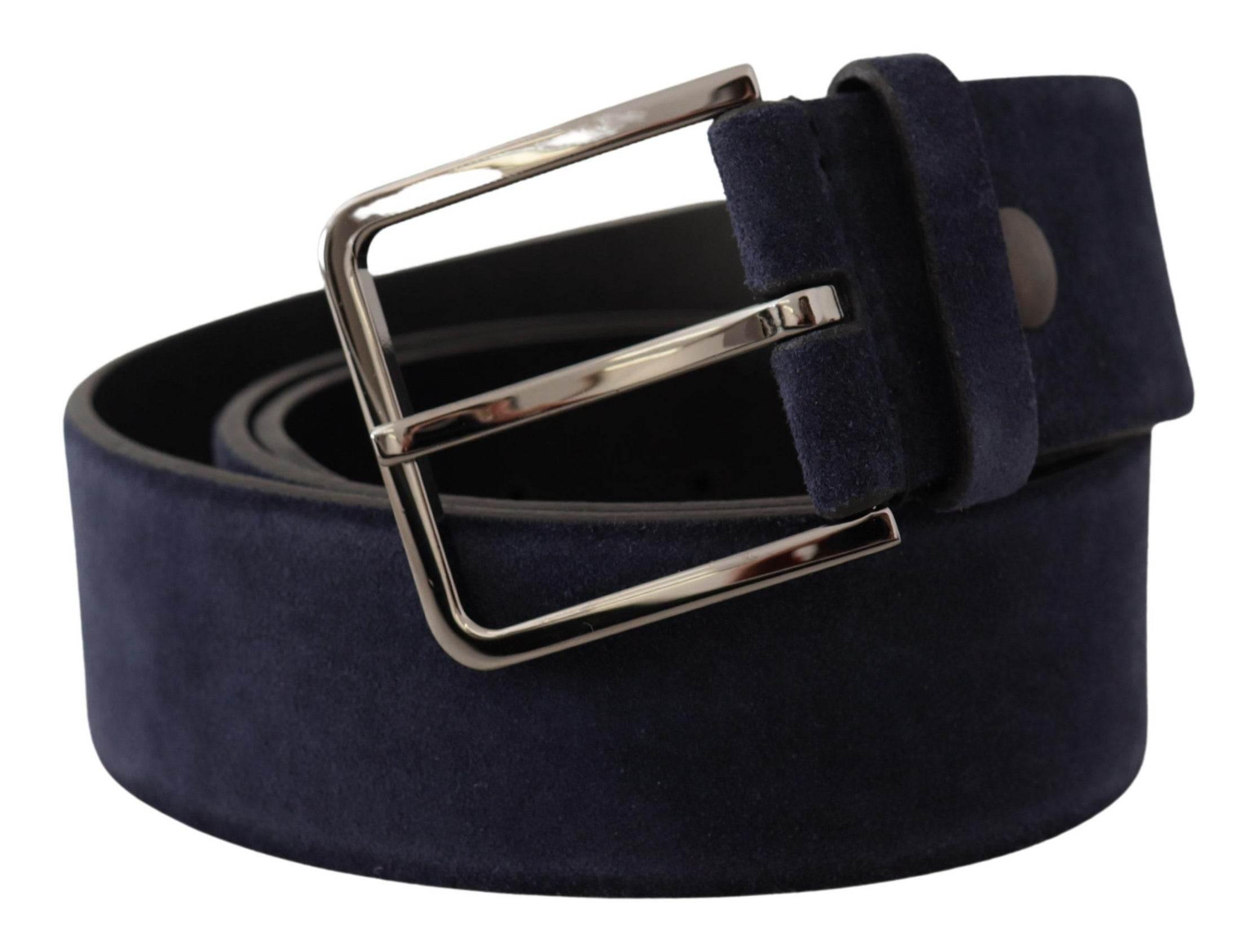 Dolce & Gabbana Navy Elegance Velvet Leather Belt - Hilstor