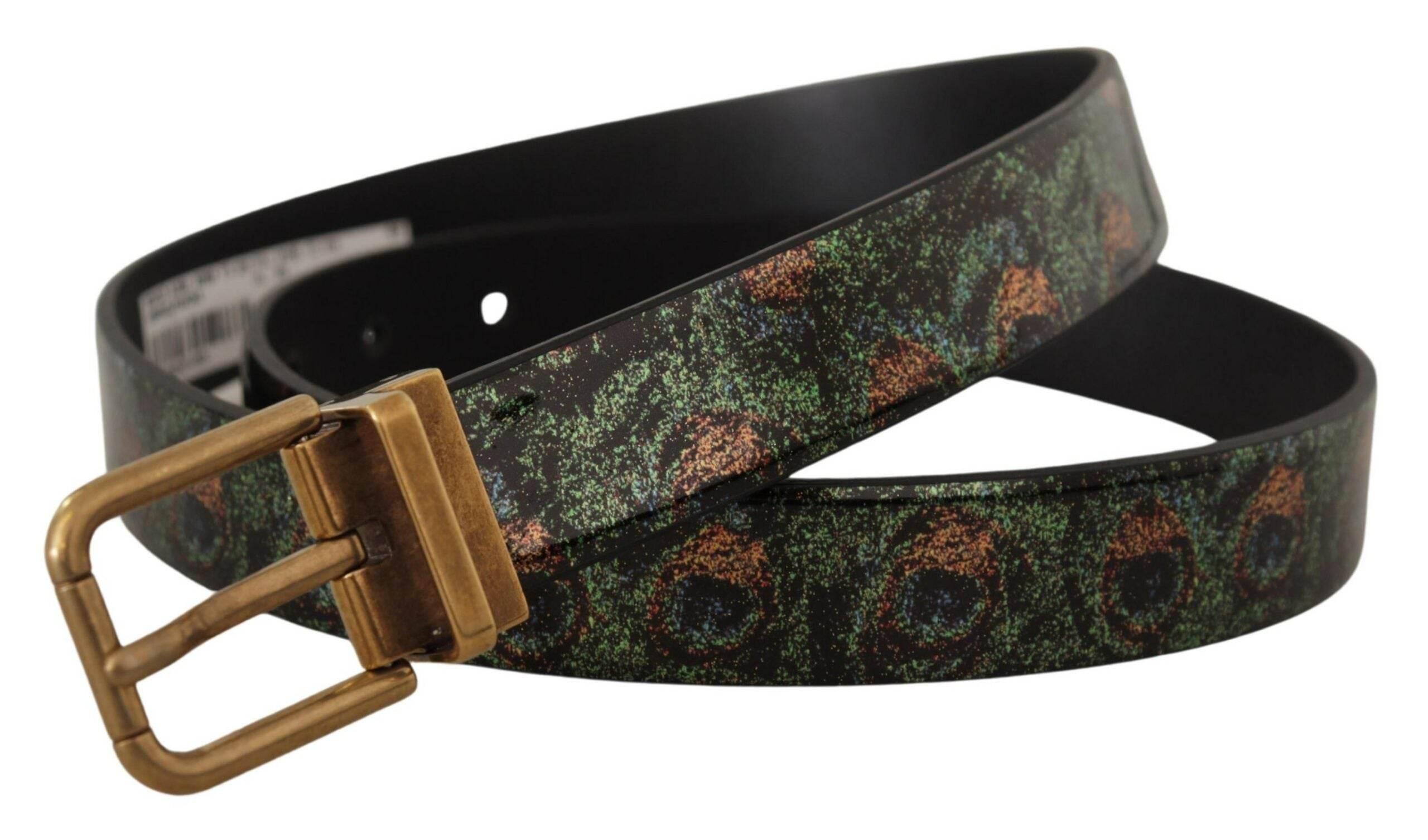 Dolce & Gabbana Elegant Black Grosgrain Leather Belt - Hilstor