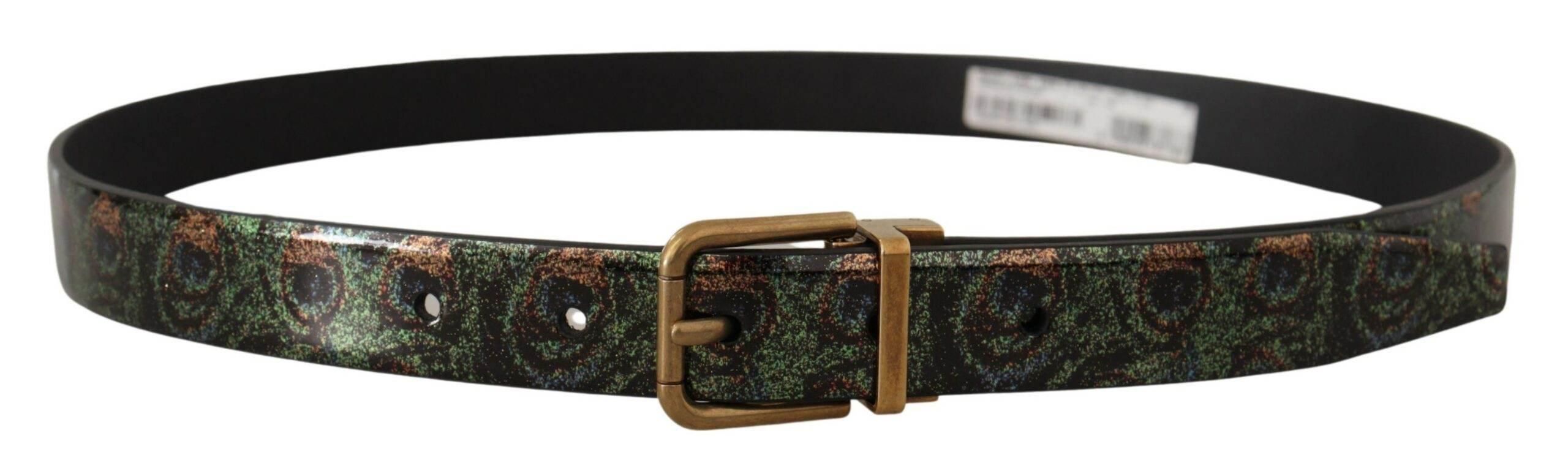 Dolce & Gabbana Elegant Black Grosgrain Leather Belt - Hilstor
