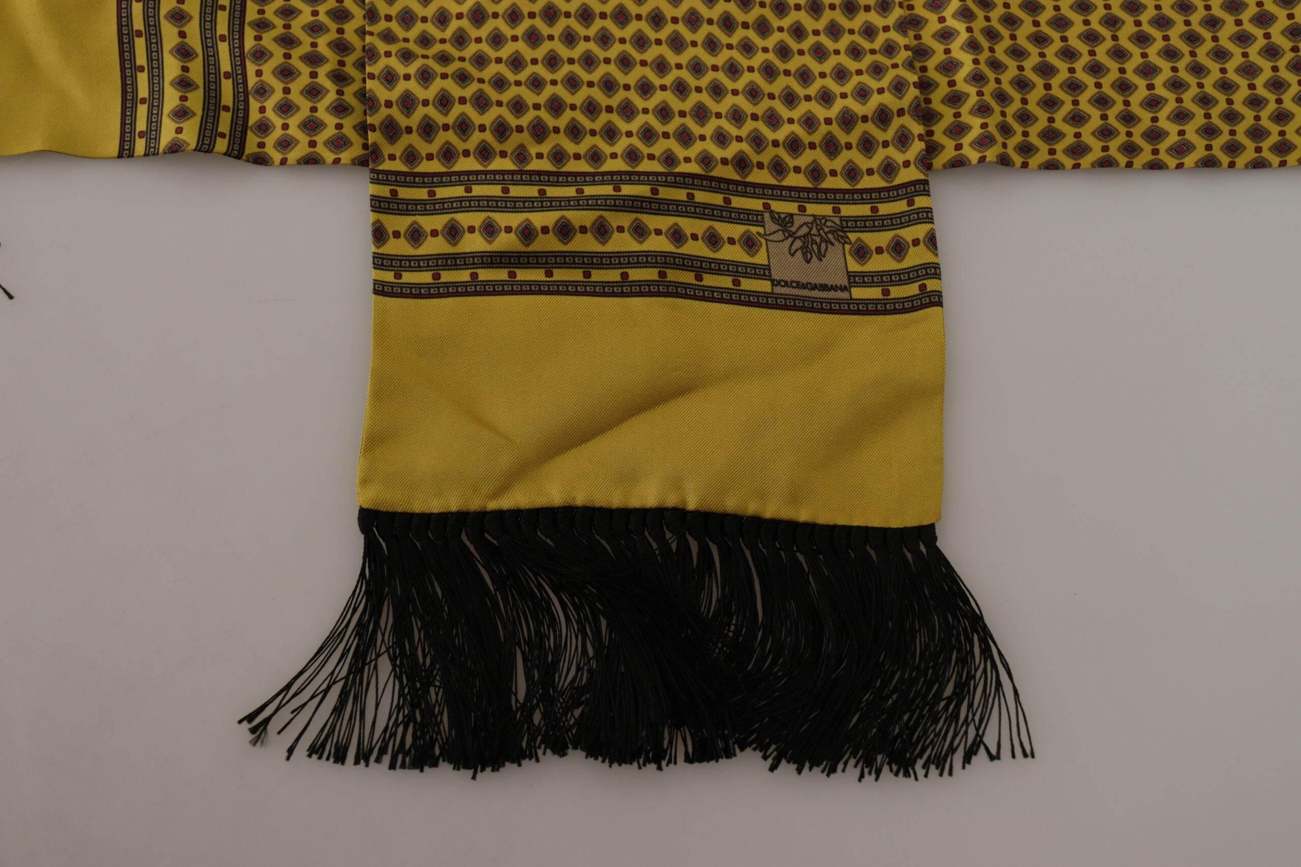 Dolce & Gabbana Elegant Yellow Silk Men's Scarf - Hilstor