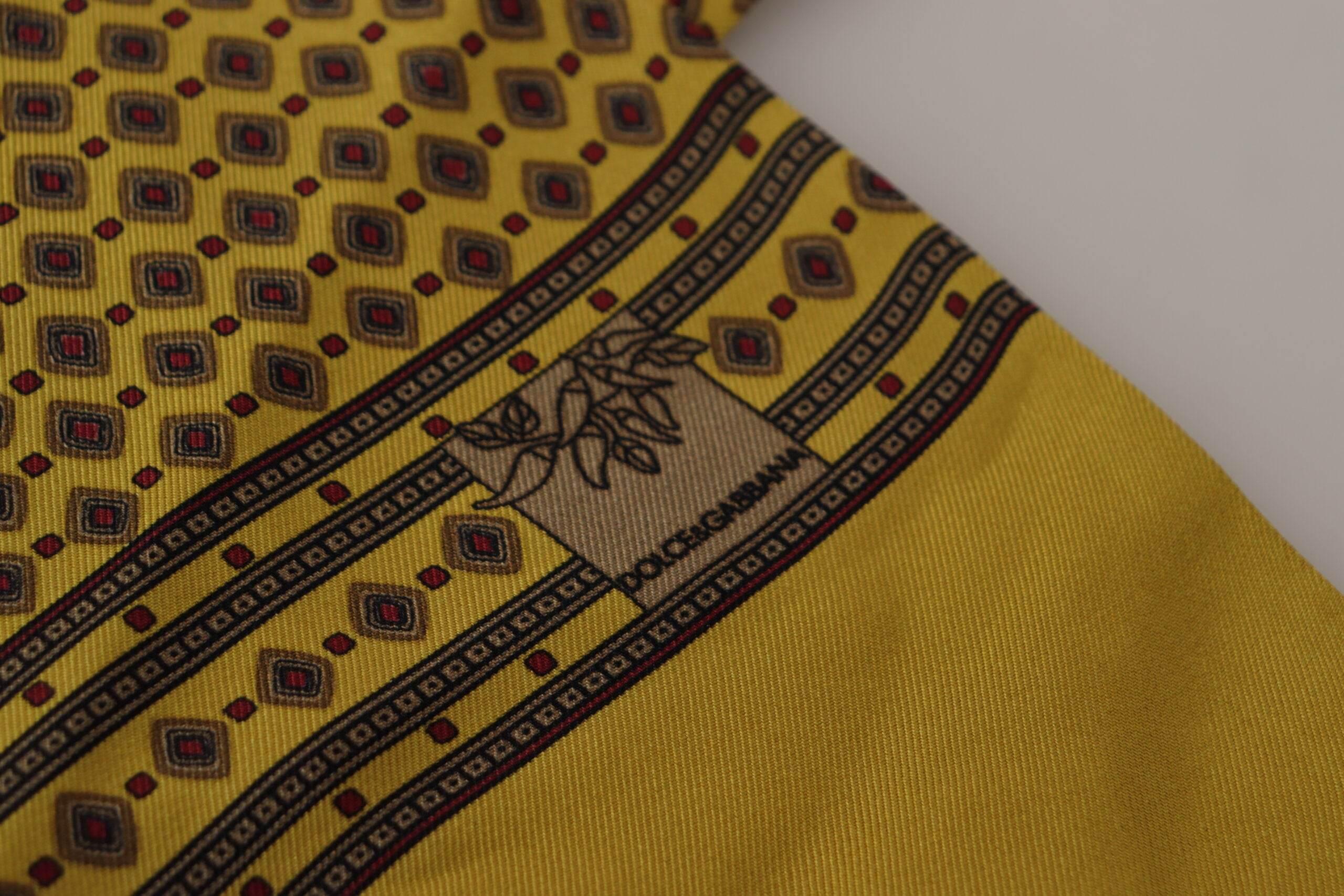 Dolce & Gabbana Elegant Yellow Silk Men's Scarf - Hilstor