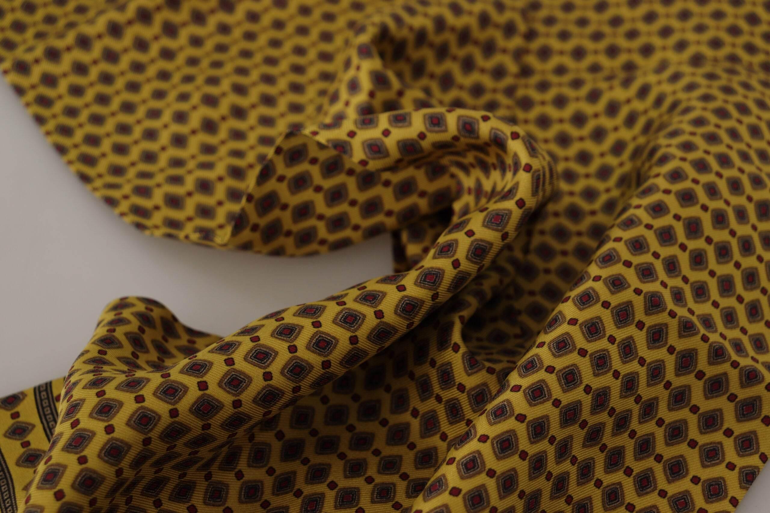 Dolce & Gabbana Elegant Yellow Silk Men's Scarf - Hilstor