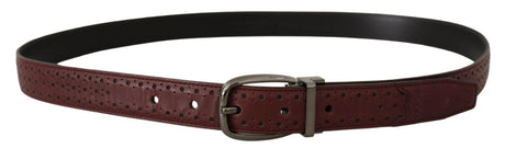Dolce & Gabbana Brown Perforated Leather Metal Buckle Belt - Hilstor