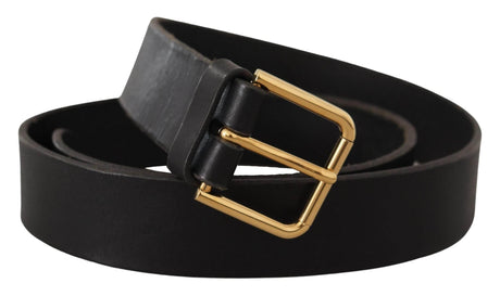 Dolce & Gabbana Brown Gold Metal Logo Buckle Calf Leather Belt - Hilstor