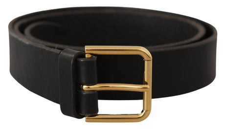 Dolce & Gabbana Brown Gold Metal Logo Buckle Calf Leather Belt - Hilstor