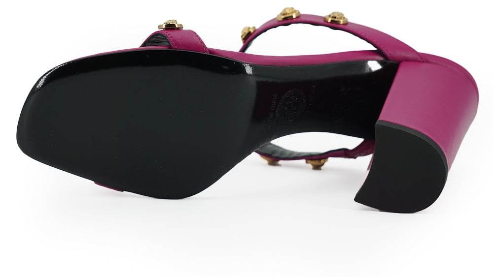 Versace Elegant Purple Calf Leather High Sandals - Hilstor