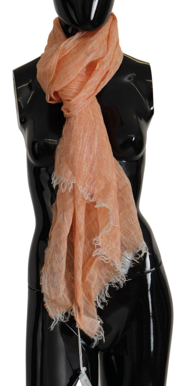 Malo Elegant Peach Linen Scarf - Hilstor