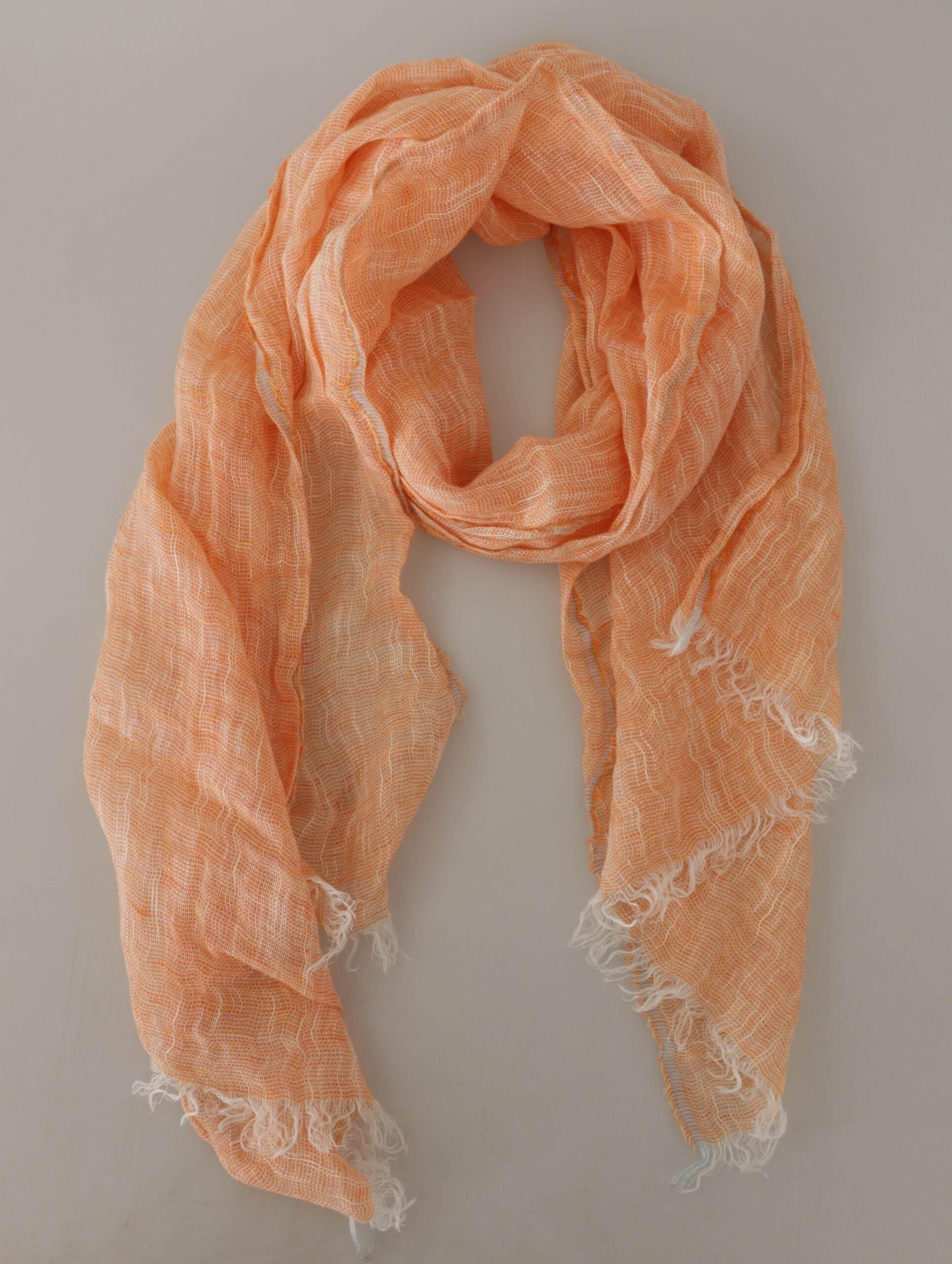 Malo Elegant Peach Linen Scarf - Hilstor