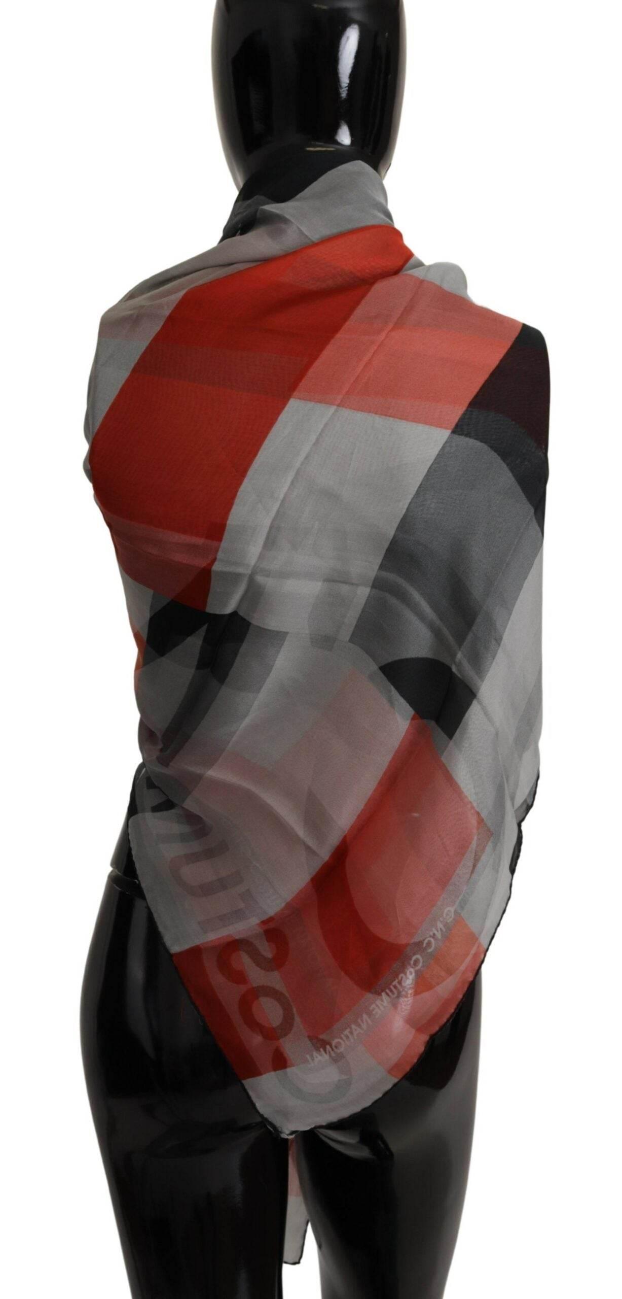 Costume National Elegant Silk Checkered Scarf - Hilstor