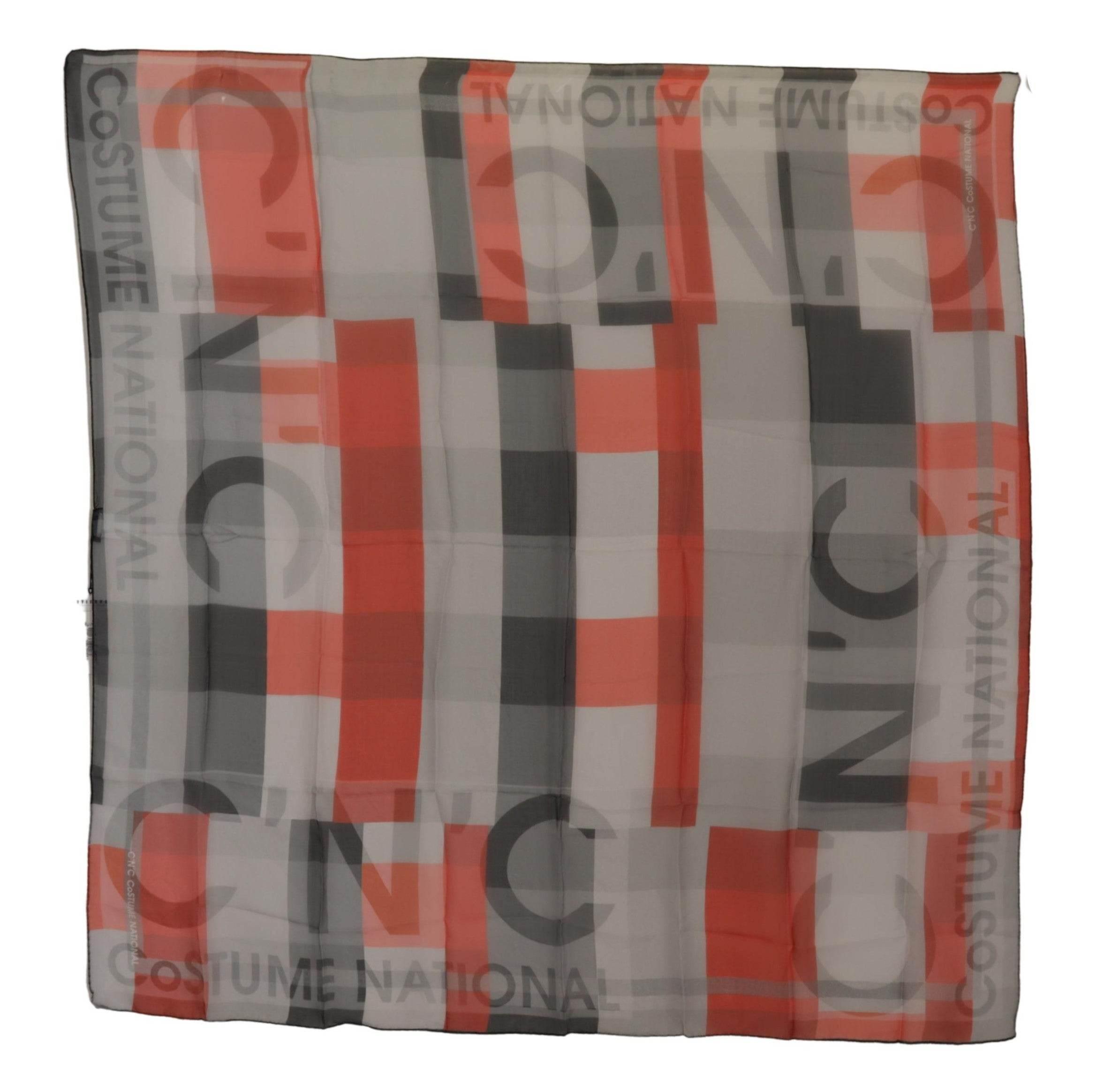 Costume National Elegant Silk Checkered Scarf - Hilstor