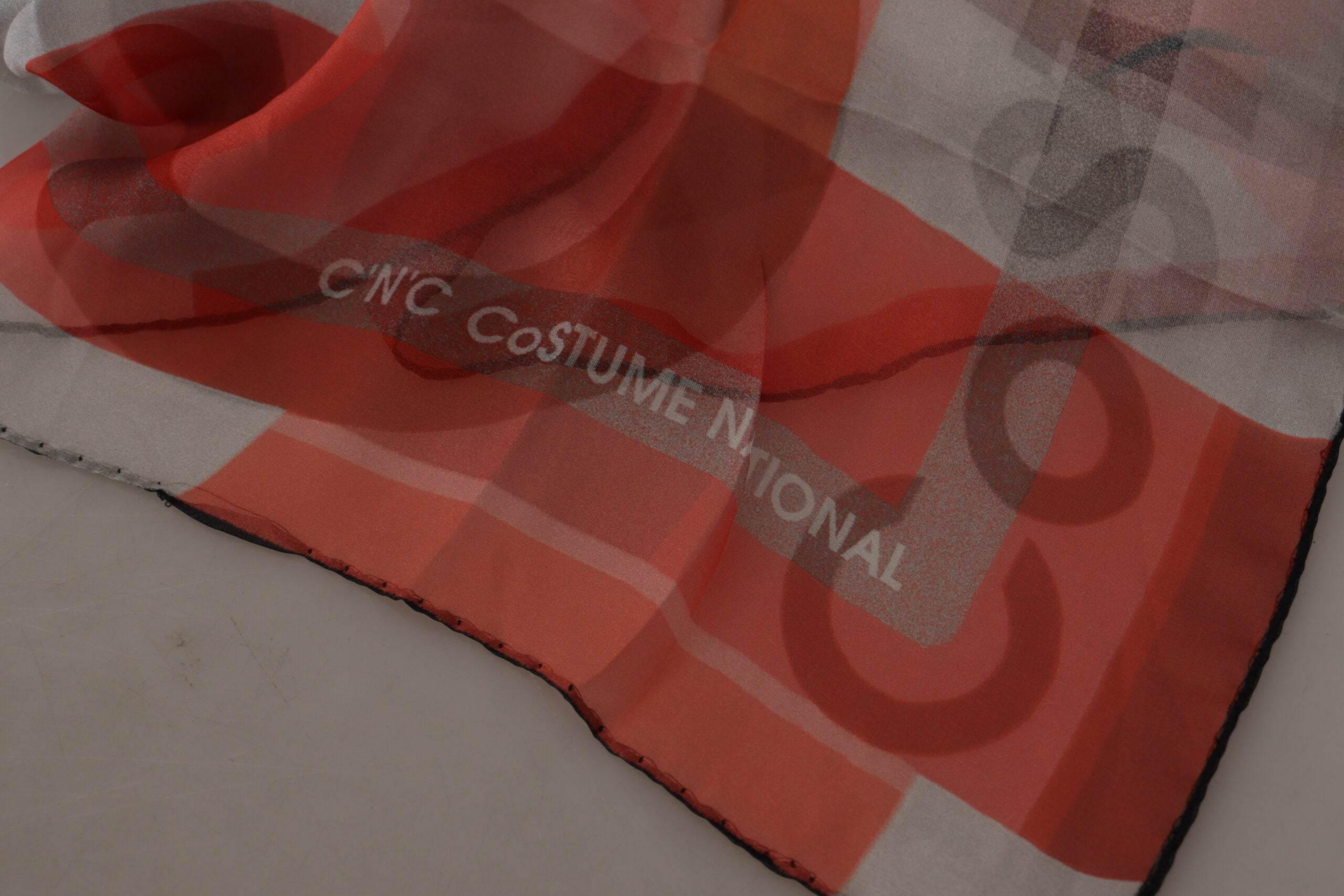 Costume National Elegant Silk Checkered Scarf - Hilstor