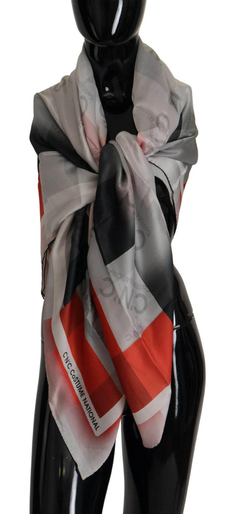 Costume National Elegant Checkered Silk Scarf - Hilstor