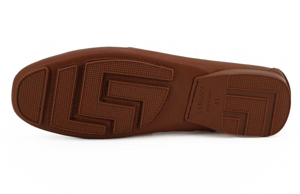 Versace Elegant Medusa-Embossed Leather Loafers - Hilstor