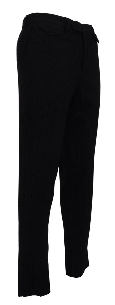 BENCIVENGA Black Cotton Straight Fit Men Formal Pants - Hilstor