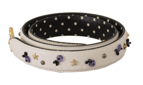Dolce & Gabbana Elegant White Leather Shoulder Strap Accessory - Hilstor