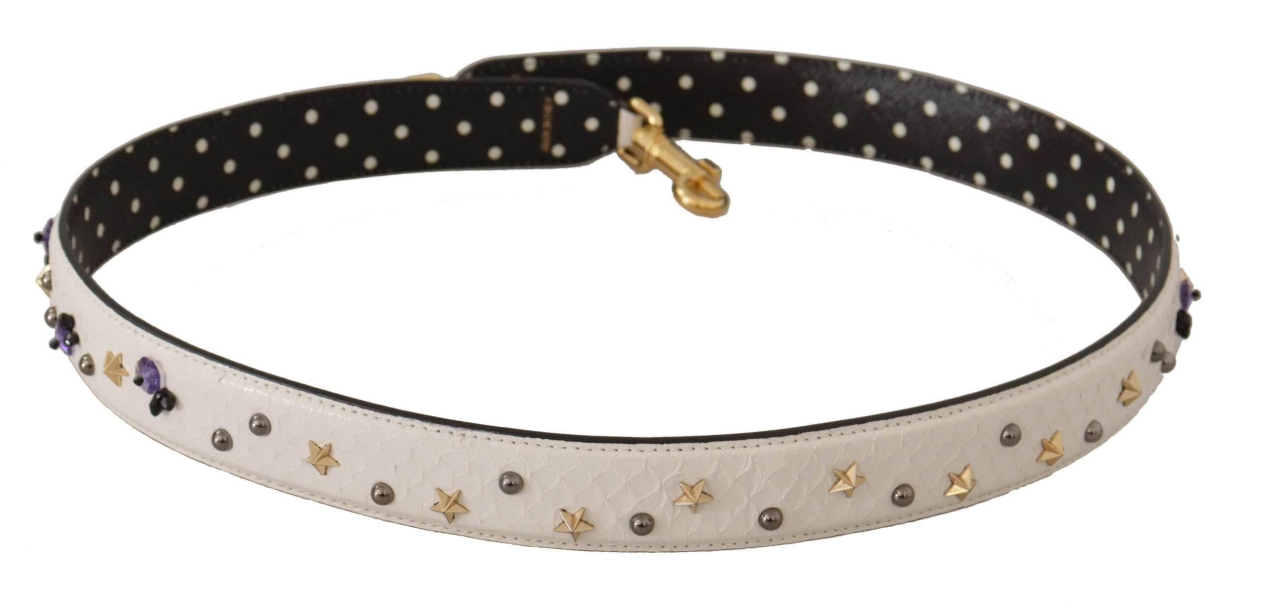 Dolce & Gabbana Elegant White Leather Shoulder Strap Accessory - Hilstor