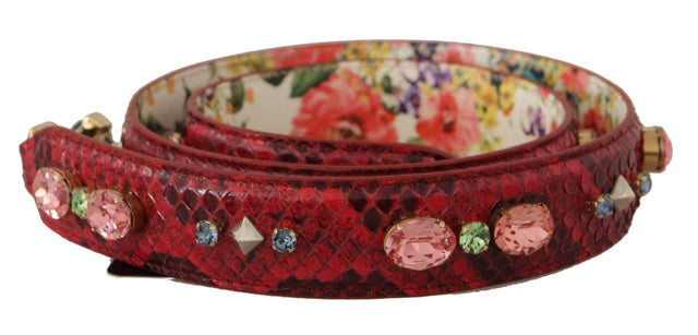 Dolce & Gabbana Elegant Red Python Leather Bag Strap - Hilstor