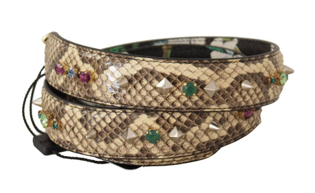 Dolce & Gabbana Elegant Beige Python Leather Shoulder Strap - Hilstor