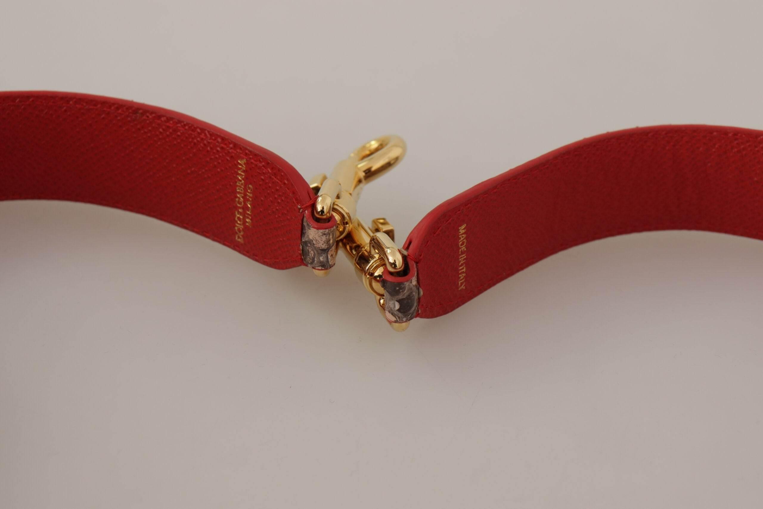 Dolce & Gabbana Brown Python Leather Crystals Shoulder Strap - Hilstor