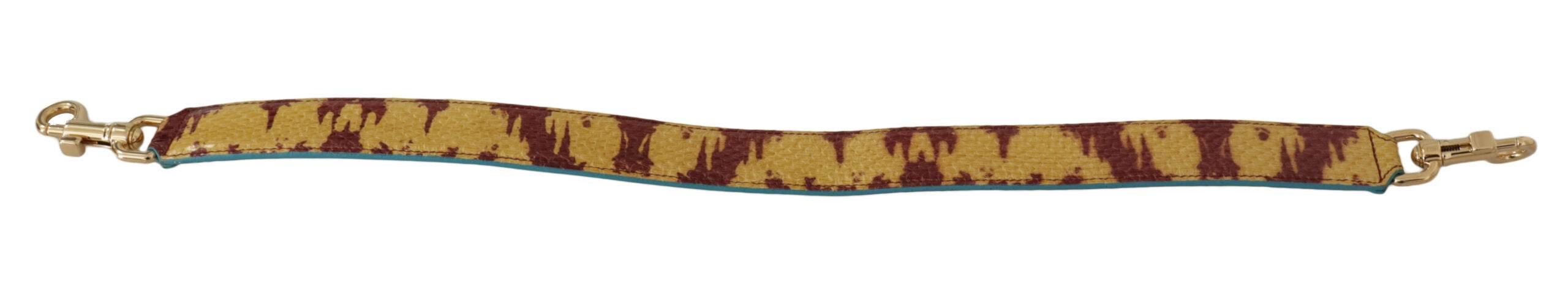 Dolce & Gabbana Yellow Red Leather Gold Tone Shoulder Strap - Hilstor