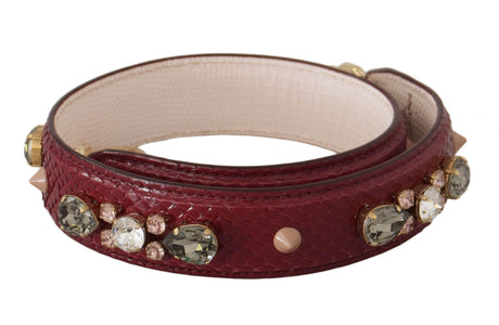 Dolce & Gabbana Elegant Python Leather Bag Strap in Bordeaux - Hilstor