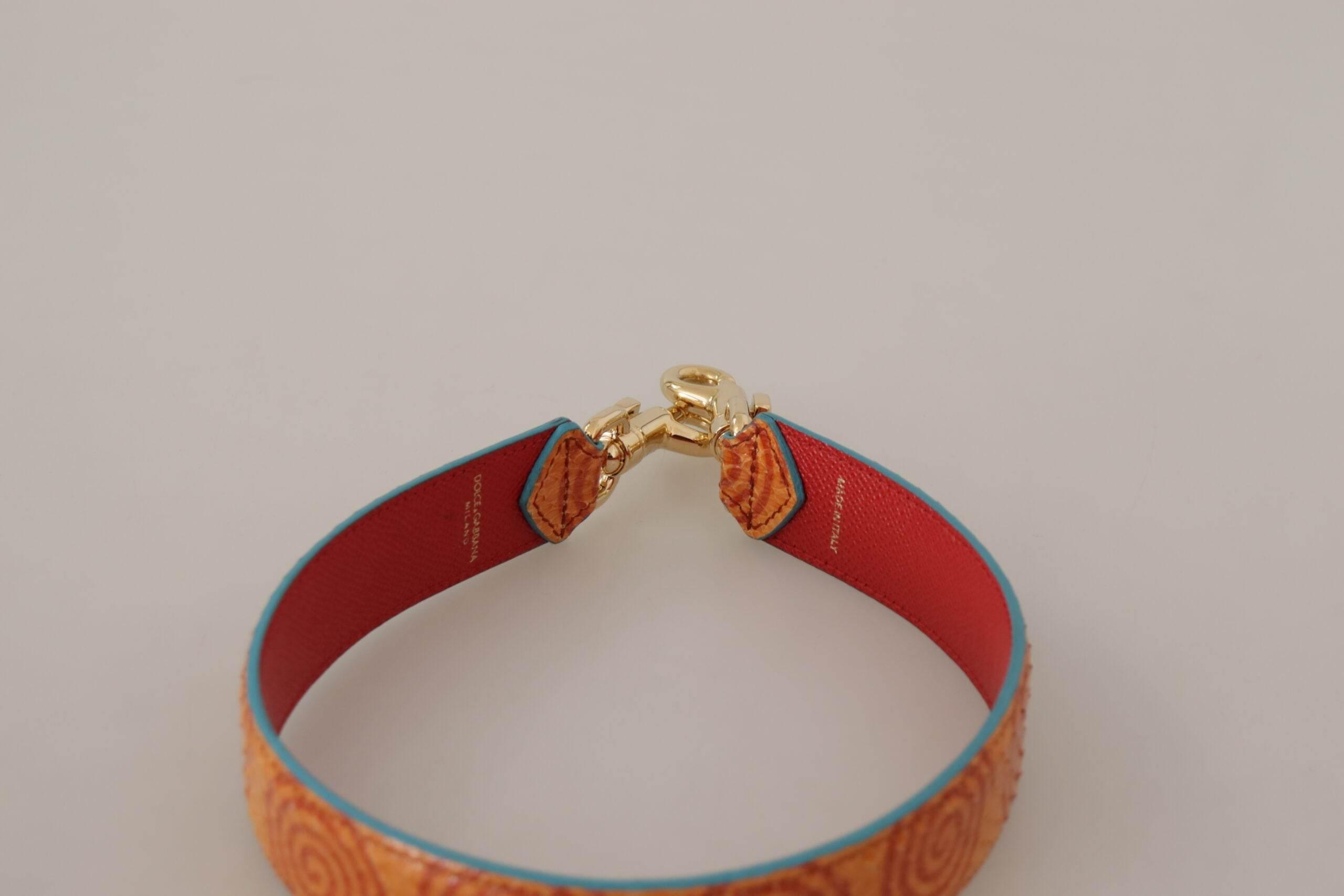 Dolce & Gabbana Chic Orange Leather Shoulder Strap Accessory - Hilstor