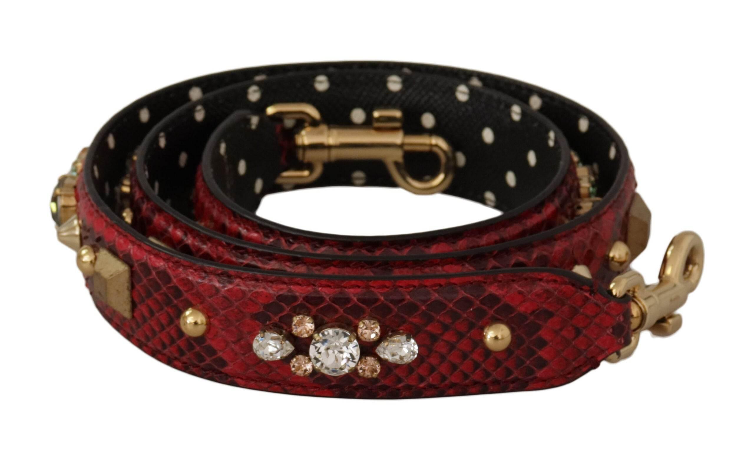 Dolce & Gabbana Red Python Leather Shoulder Bag Strap - Hilstor