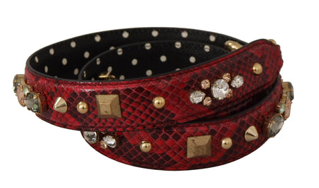 Dolce & Gabbana Red Python Leather Shoulder Bag Strap - Hilstor