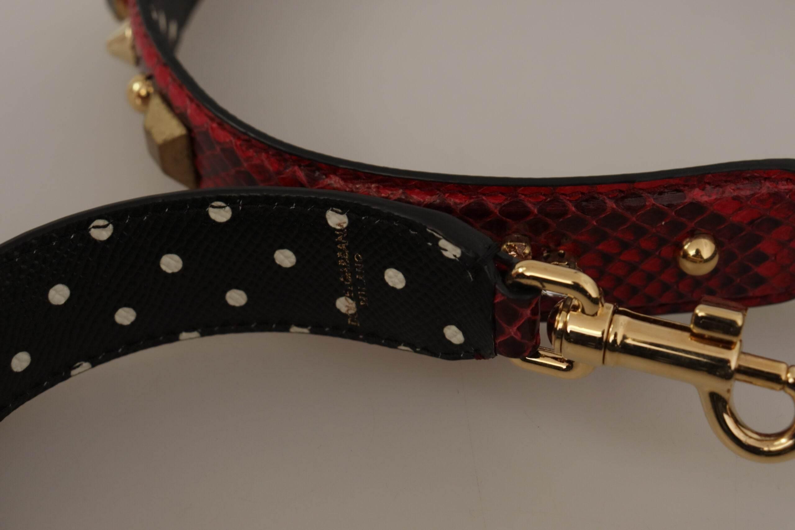 Dolce & Gabbana Red Python Leather Shoulder Bag Strap - Hilstor