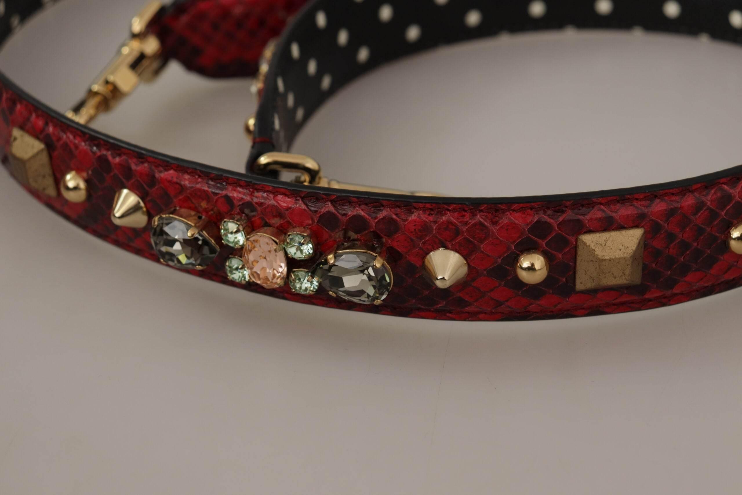 Dolce & Gabbana Red Python Leather Shoulder Bag Strap - Hilstor