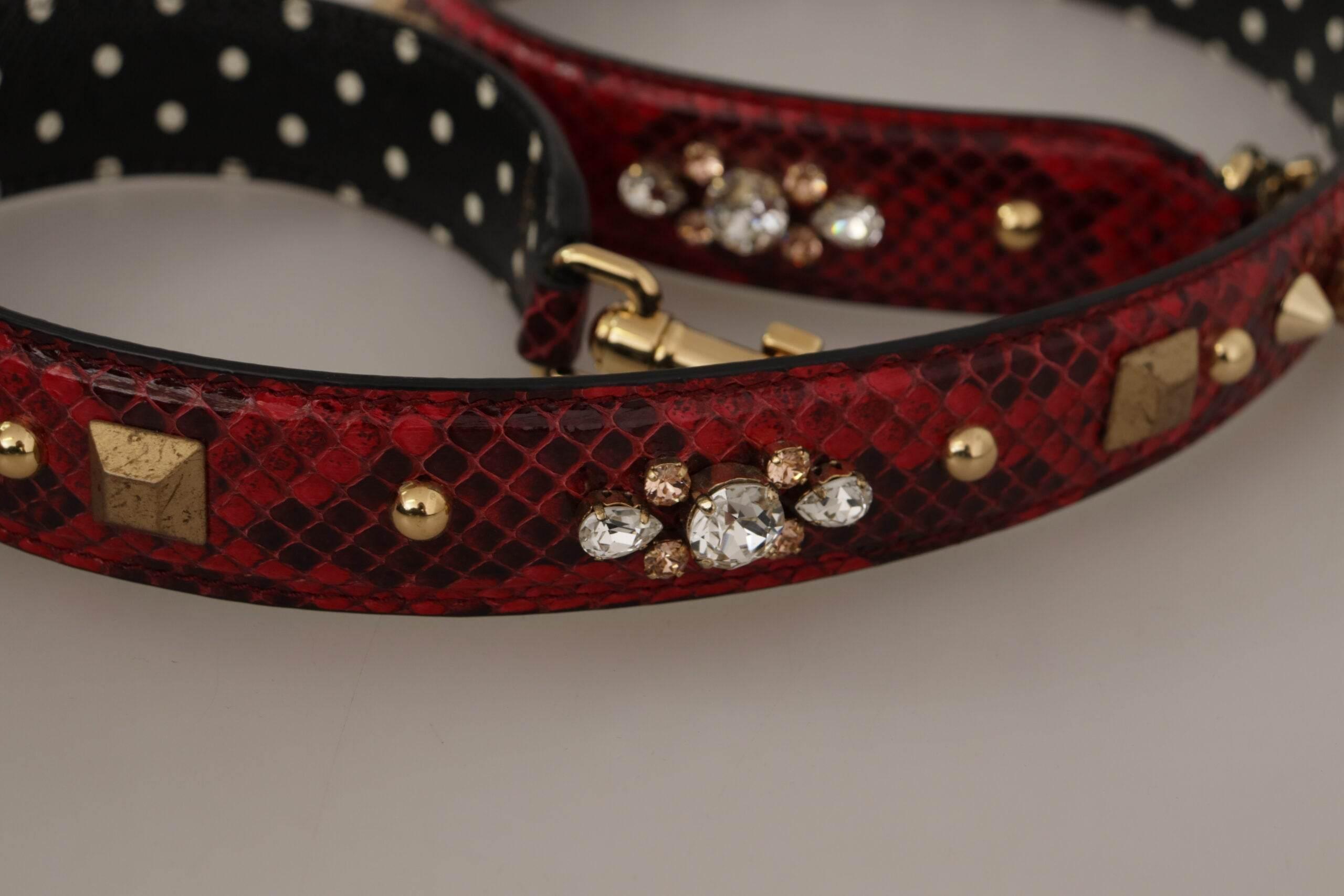 Dolce & Gabbana Red Python Leather Shoulder Bag Strap - Hilstor