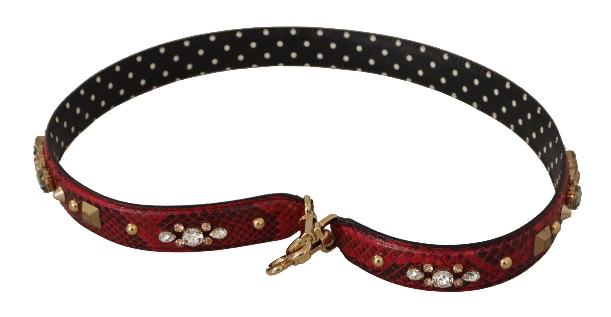 Dolce & Gabbana Red Python Leather Shoulder Bag Strap - Hilstor