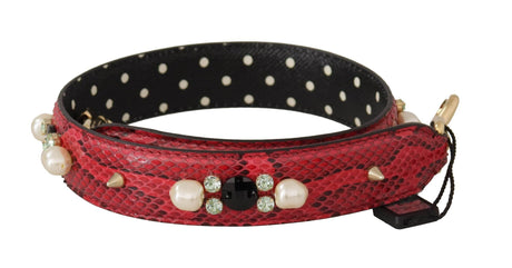 Dolce & Gabbana Elegant Red Python Leather Shoulder Strap - Hilstor