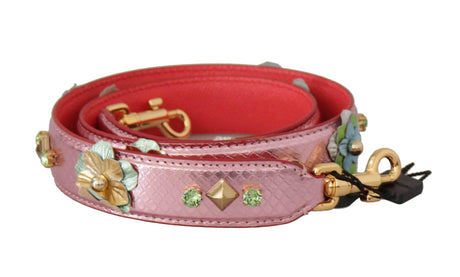 Dolce & Gabbana Elegant Metallic Pink Leather Shoulder Strap - Hilstor