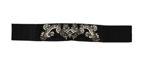 Dolce & Gabbana Elegant Rhinestone-Embellished Silk Belt - Hilstor