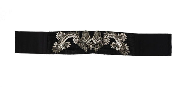 Dolce & Gabbana Elegant Rhinestone-Embellished Silk Belt - Hilstor